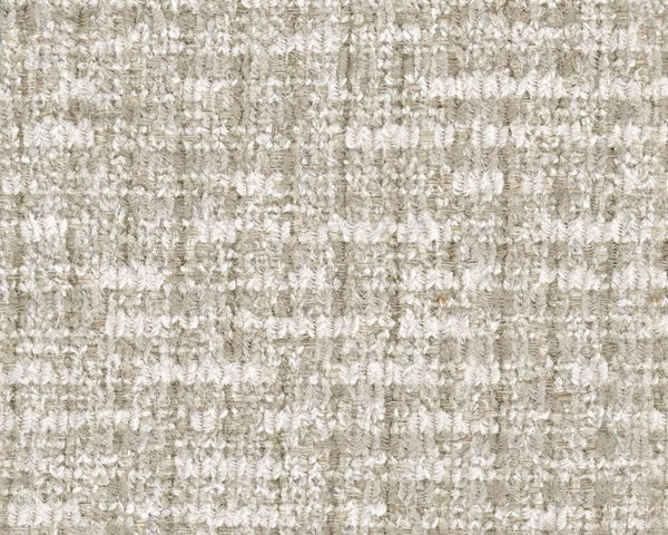 Beige Chenille Upholstered Ottoman With Cushioned Comfort