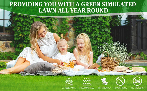 3FTX5FT Outdoor Artificial Grass Runway Blanket, Thick and Realistic Fake Grass Roll Decoration 1.38 