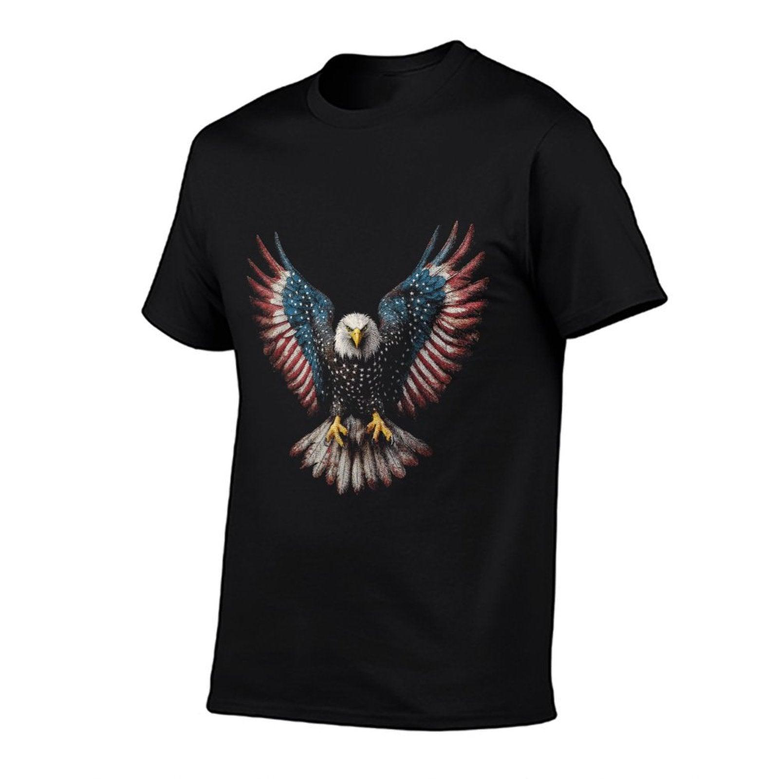 American Bald Eagle 4th of July USA Patriotic Men Women  Cotton T-Shirt