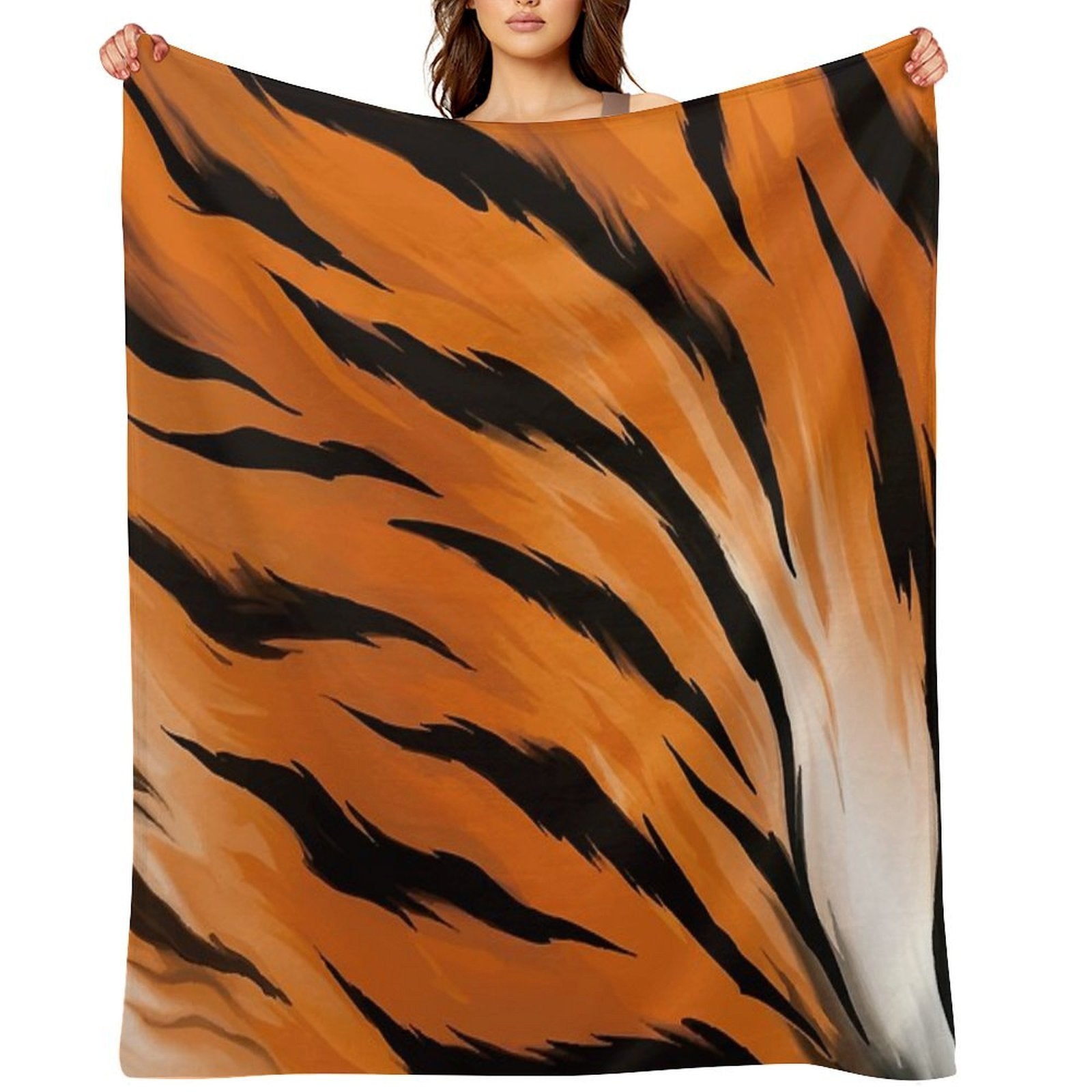 Tiger Pattern Shrink-resistant Throw Blanket