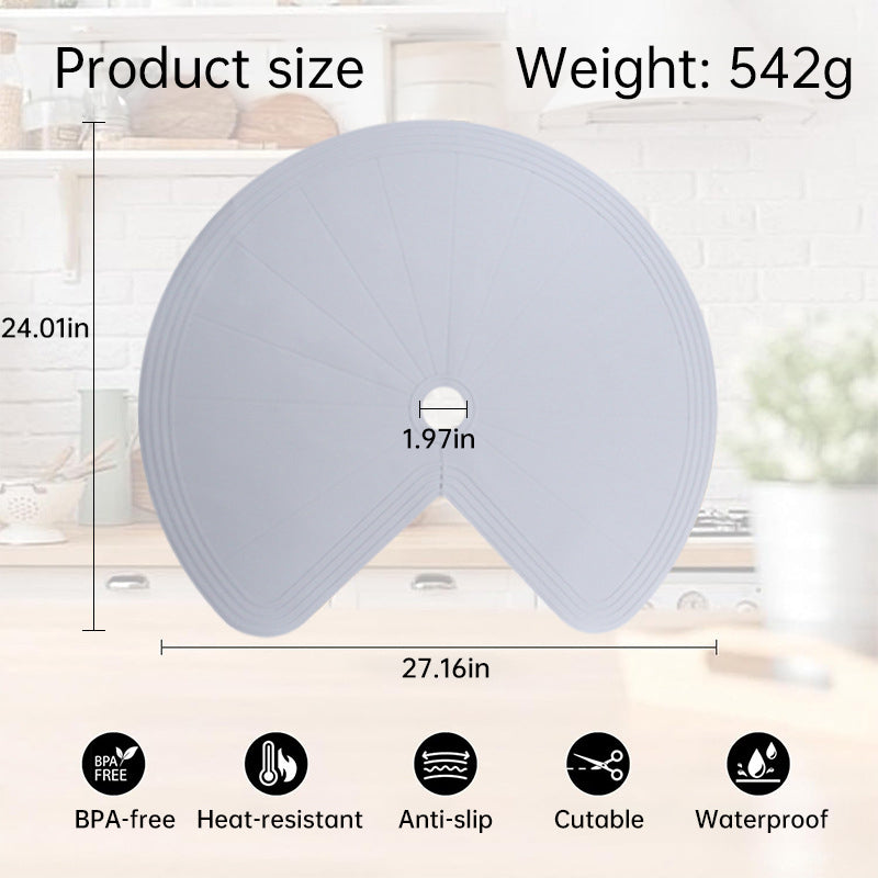 Lazy Susan Shelf Liner: Silicone, for Dual Tier Pie Cut Organizer, Non-Slip & Thermal Protection .2pcs