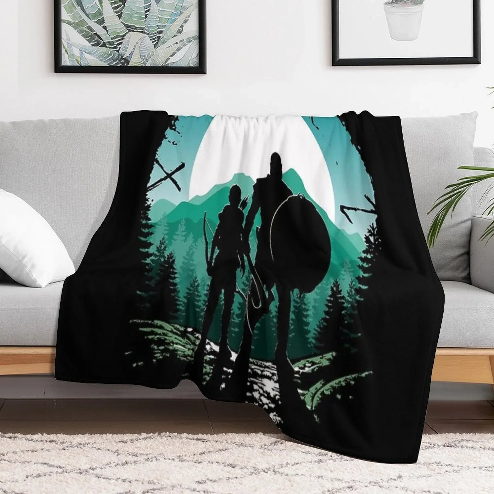 Kratos And Son Throw Blanket