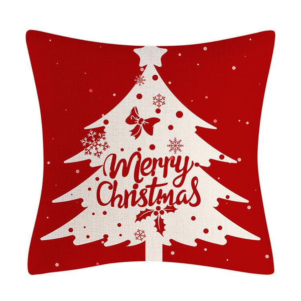 Red Snowflake Deer Pillow Cover Christmas Tree Cushion Cover Home Decoration Pillow Cover Combination