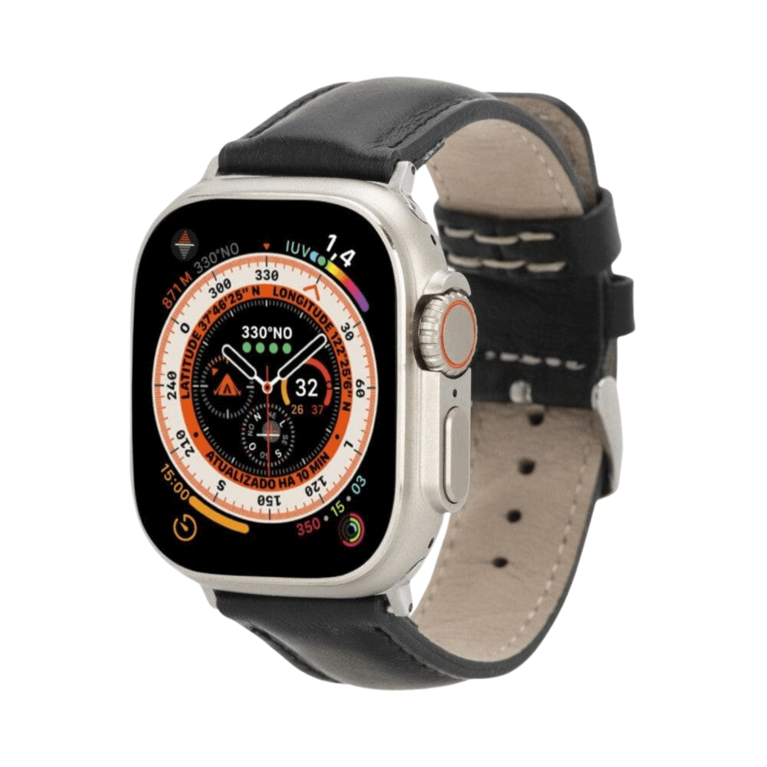 Apple Watch Black Leather Strap - Boston