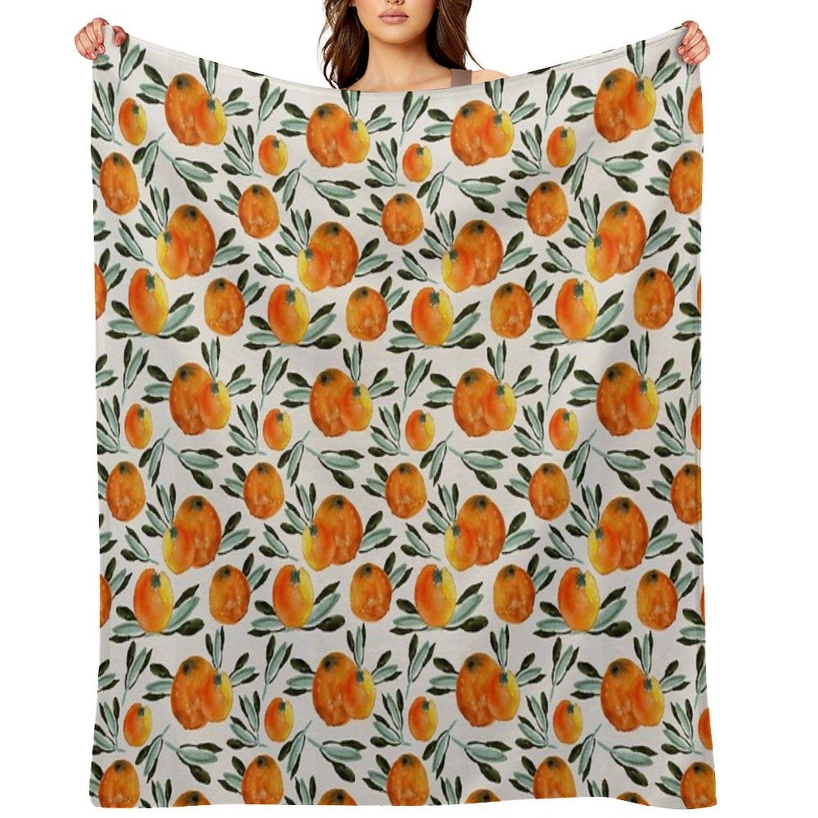 Sunny Orange Throw Blanket