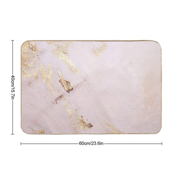 Rose Gold with Gold Strokes Texture Bath Mat