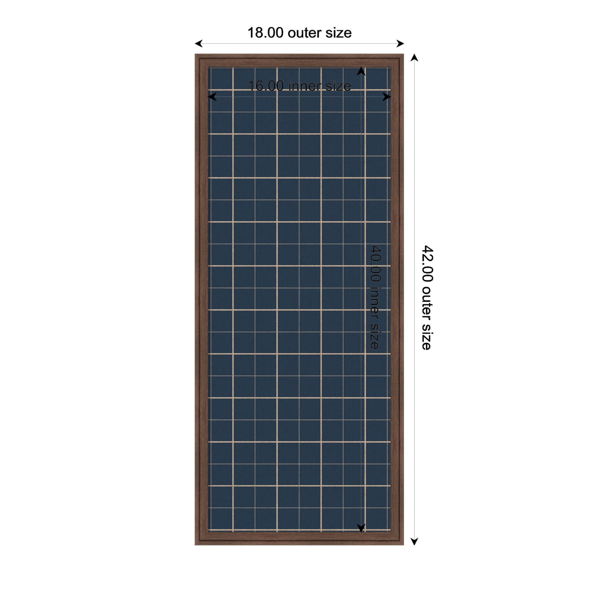 Framed Fabric Pinboard Navy Blue Plaid Wall Organization