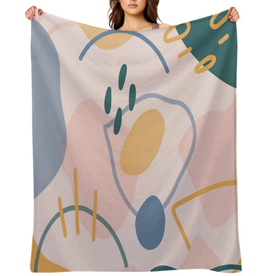 Abstract Shapes Plush Throw Blanket