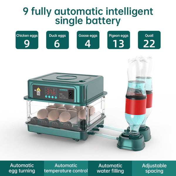 9 - 48 Egg Incubator: Automatic Egg - Turning & Humidity Monitoring. Duck Incubator with Auto - Water Ionic Waterbed