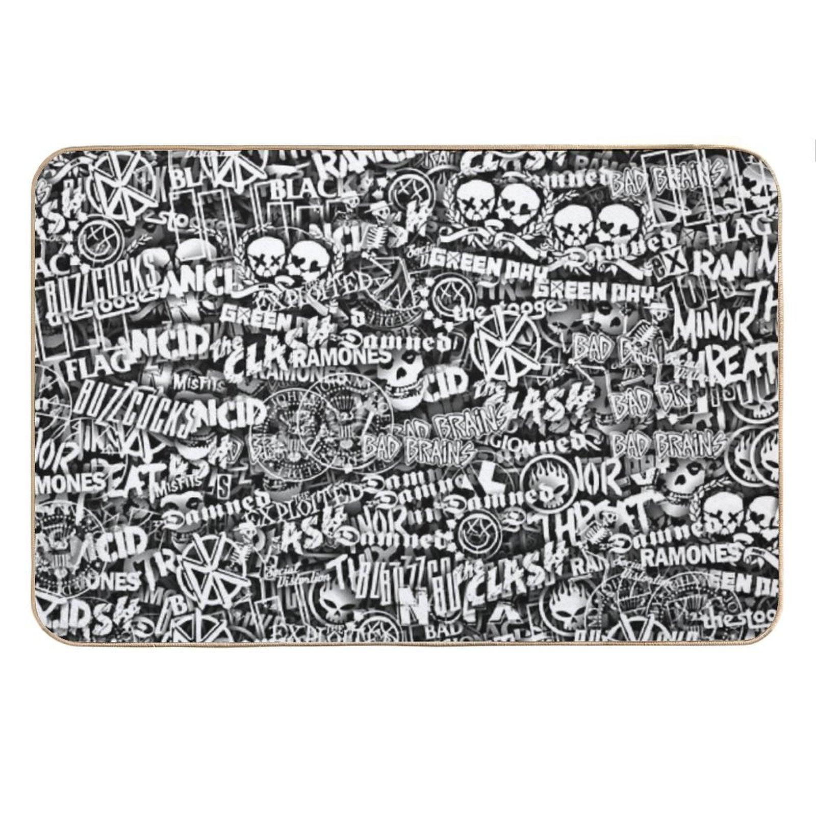 Punk-Rock Bands. Stickerbombing Bath Mat