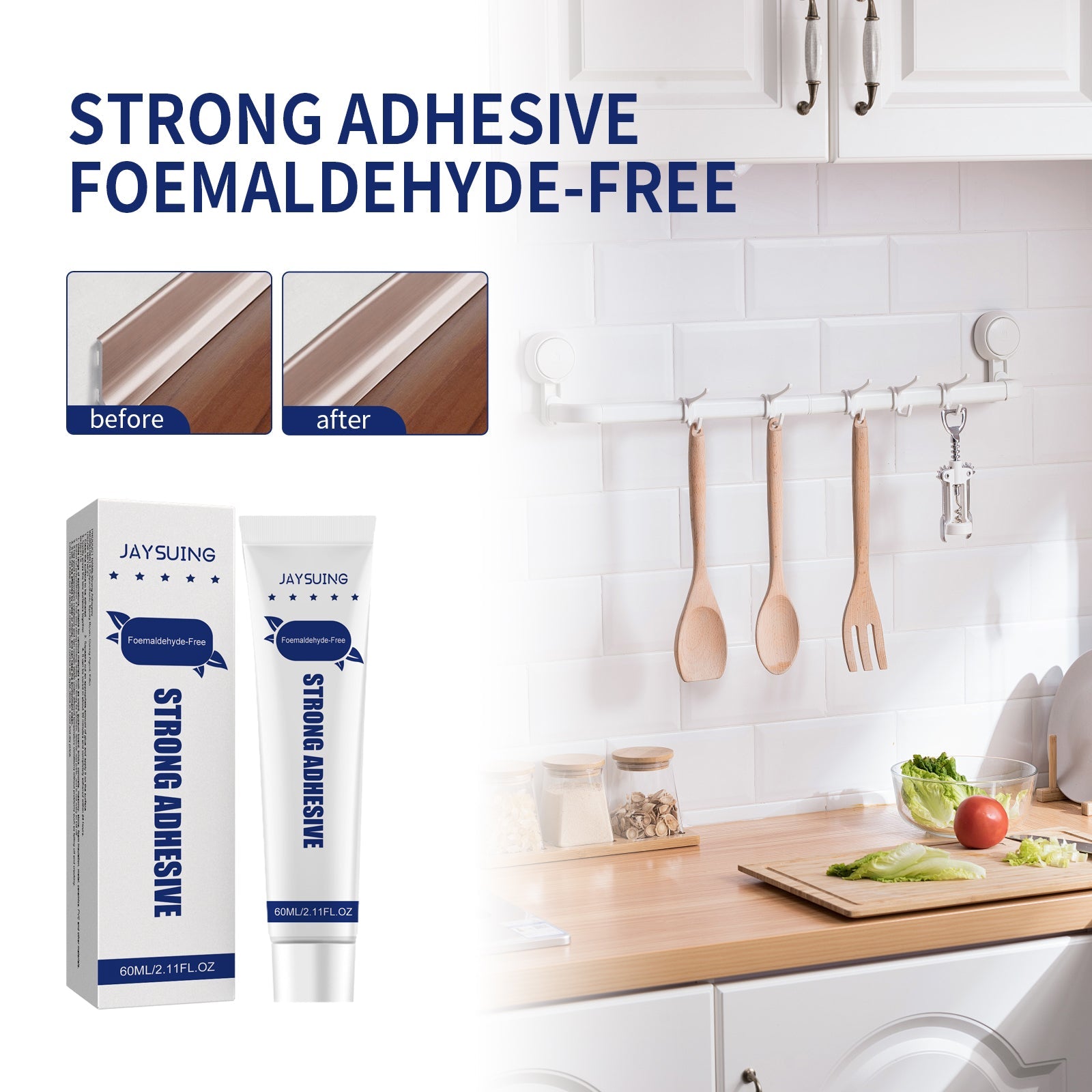 Nail-free Adhesive, Household Hardware Auxiliary Adhesive Glass Shelving Adhesive Hole Free Nail-free Adhesive