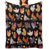 Chicken And Chick - Dark Throw Blanket