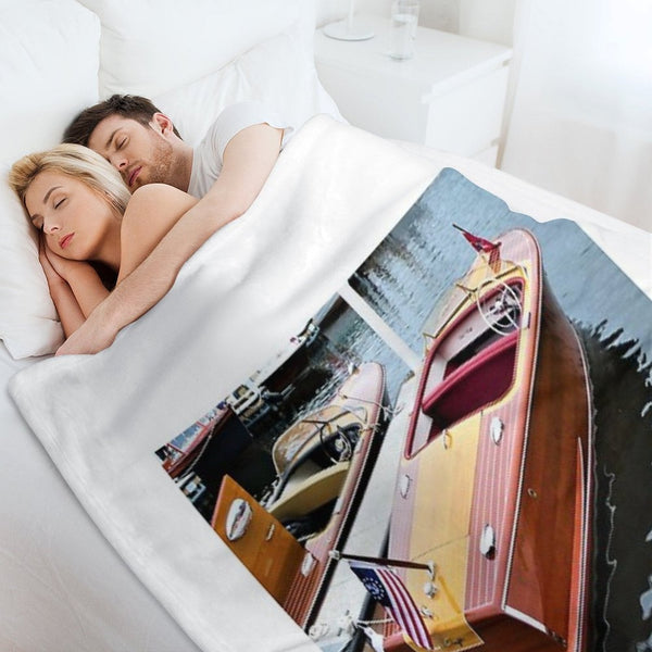 Photo of A Chris Craft Riviera Travel-friendly Throw Blanket