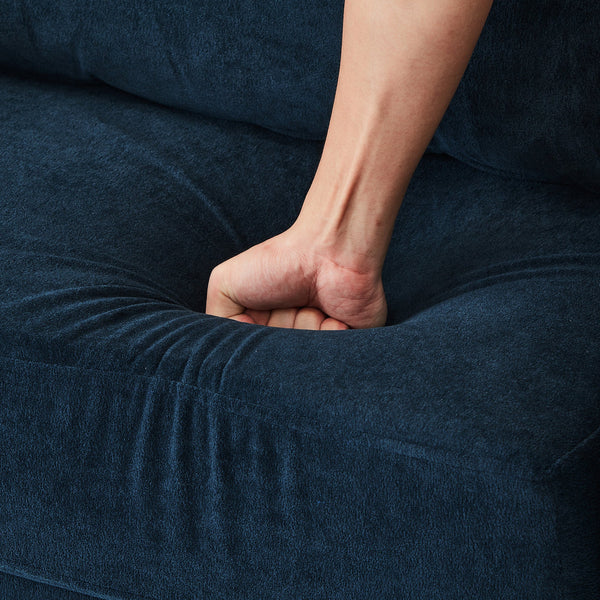 Modern Style Armchair Chaise Lounge  with Movable Storage Ottoman, USB Ports, and Cup Holders
