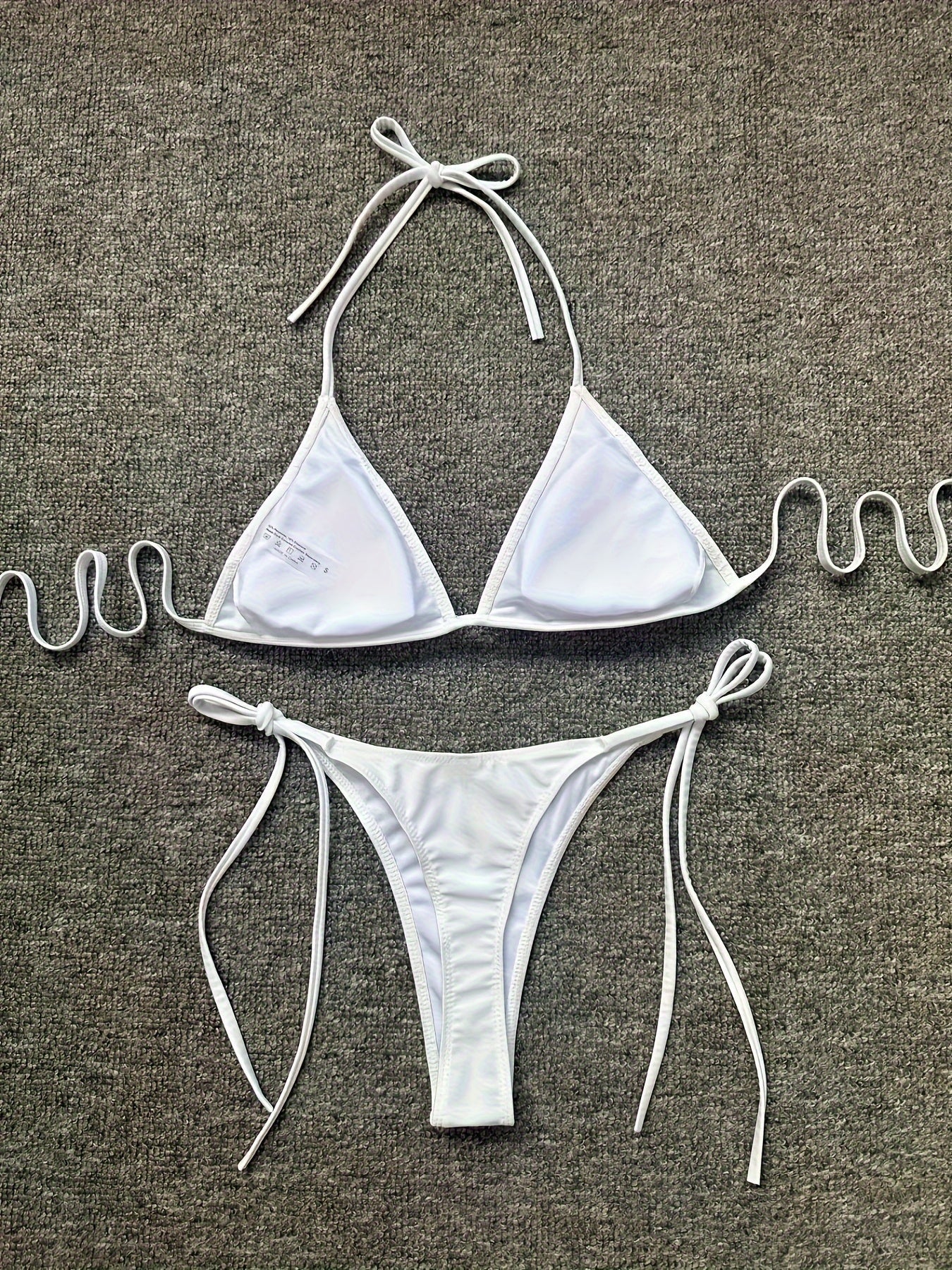 Bikini Leopard Print 2 Piece Swimsuit for Women – High Cut Lace-Up Backless Flattering Bikini Set with Halter Spaghetti Strap – Stretchy Sexy and Stylish Swimwear for Pool Beach and Summer Vacation