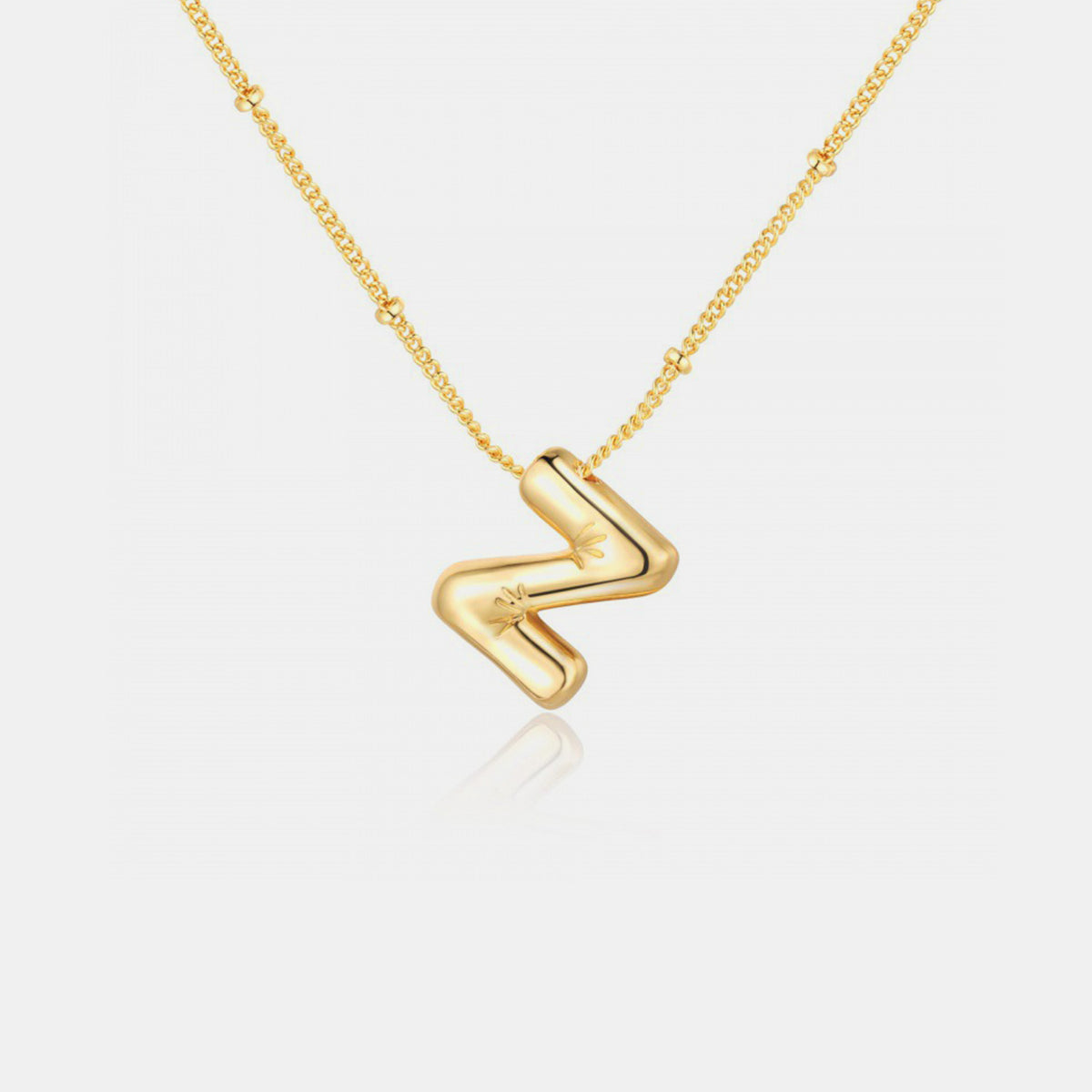 Gold Initial Letter Pendant Necklace