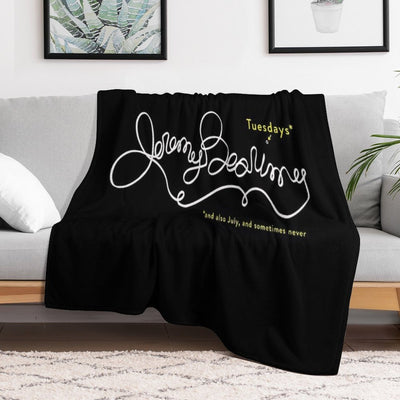 Jeremy Bearimy in White (with Notation) Easy Care Throw Blanket