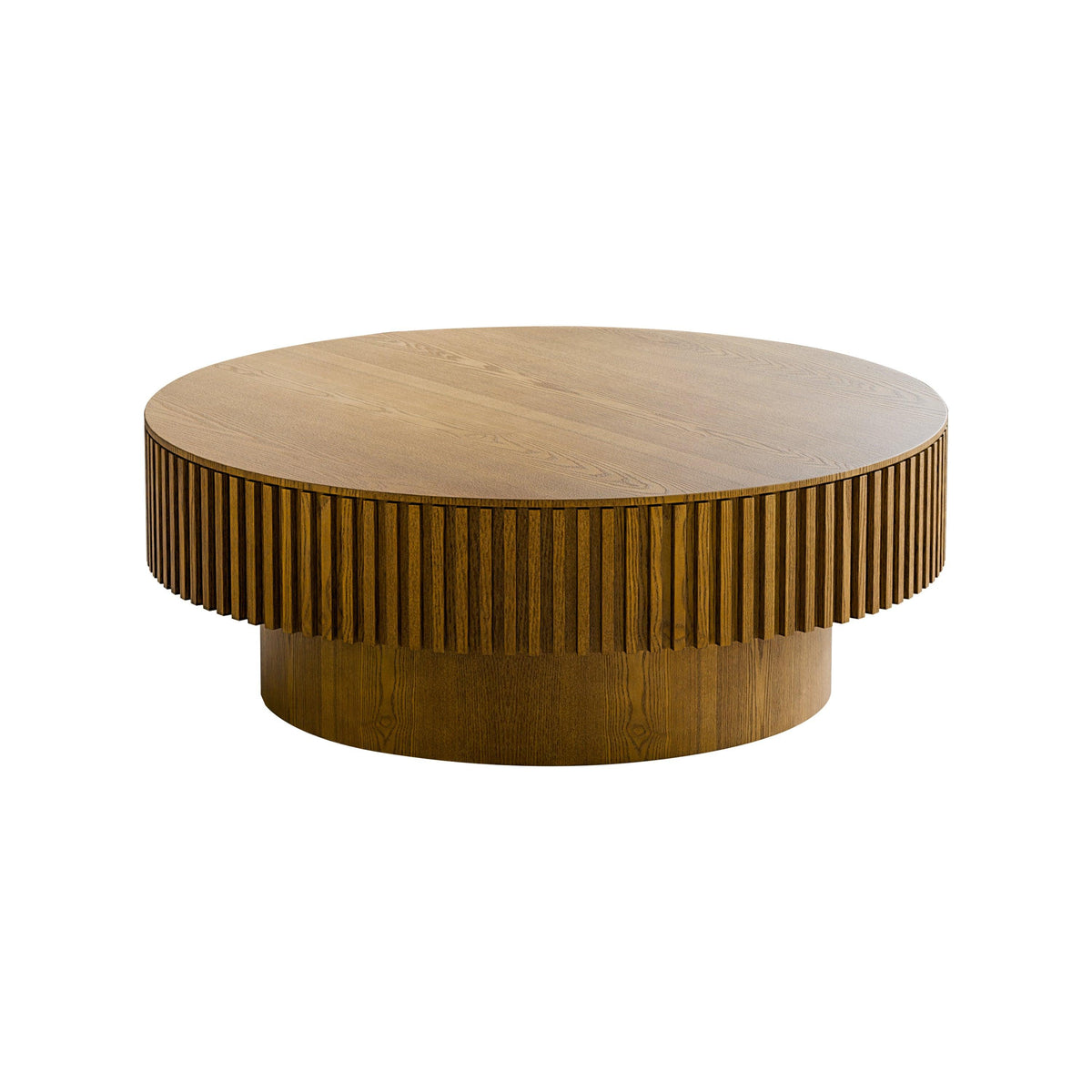 Modern Brown Round Mushroom Coffee Table with Hidden Storage