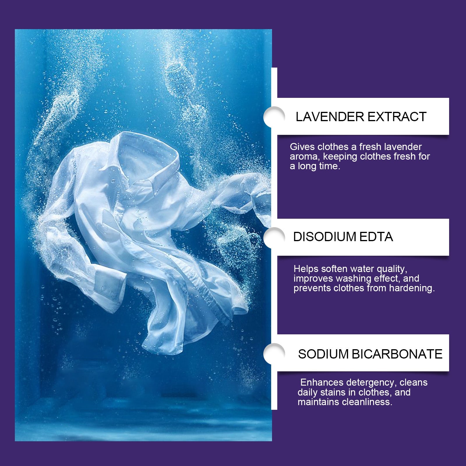 Laundry Detergent Gently Cleans Clothes Decontamination Long-Lasting Fragrance Cleaning Laundry Bubble Paper