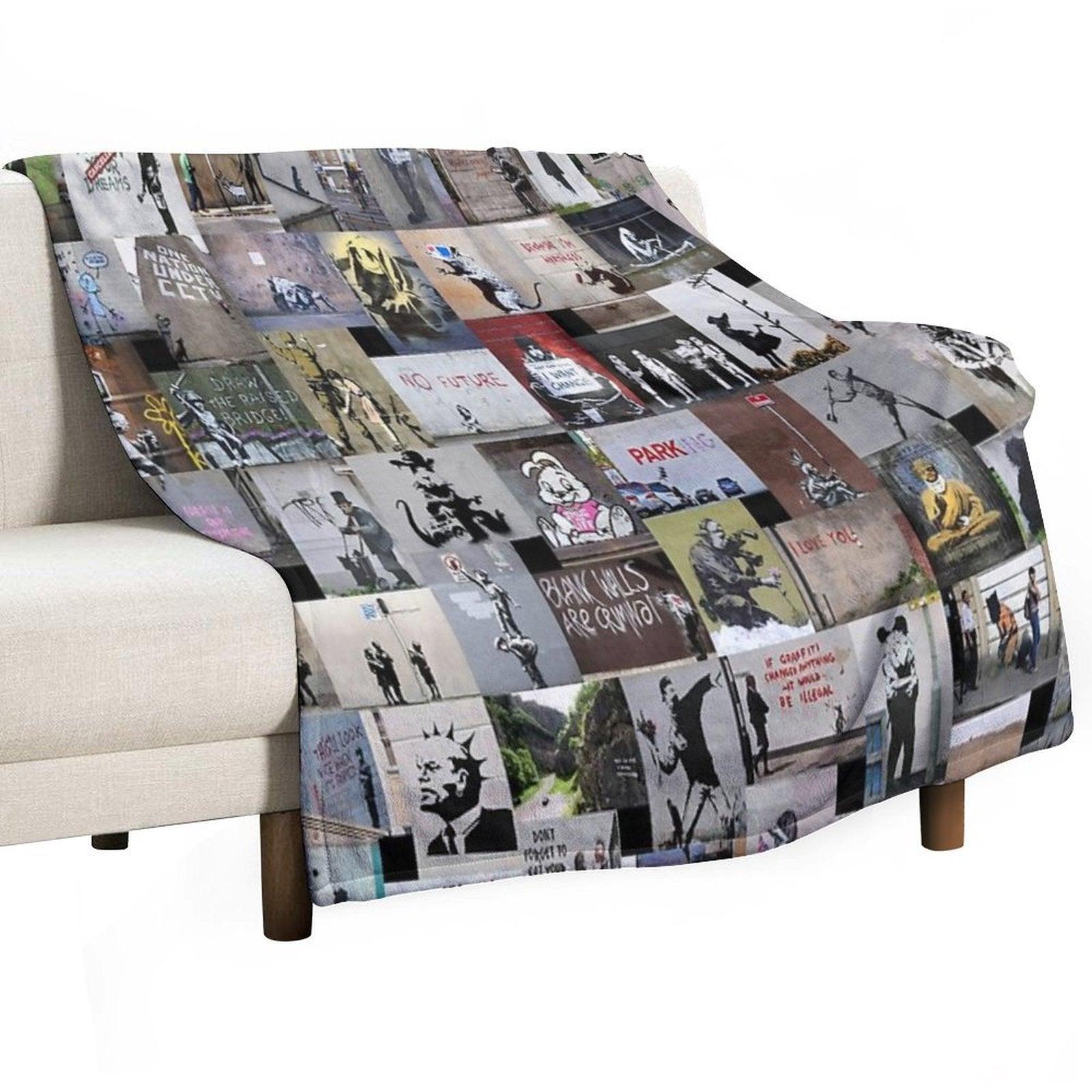 Banksy Throw Blanket