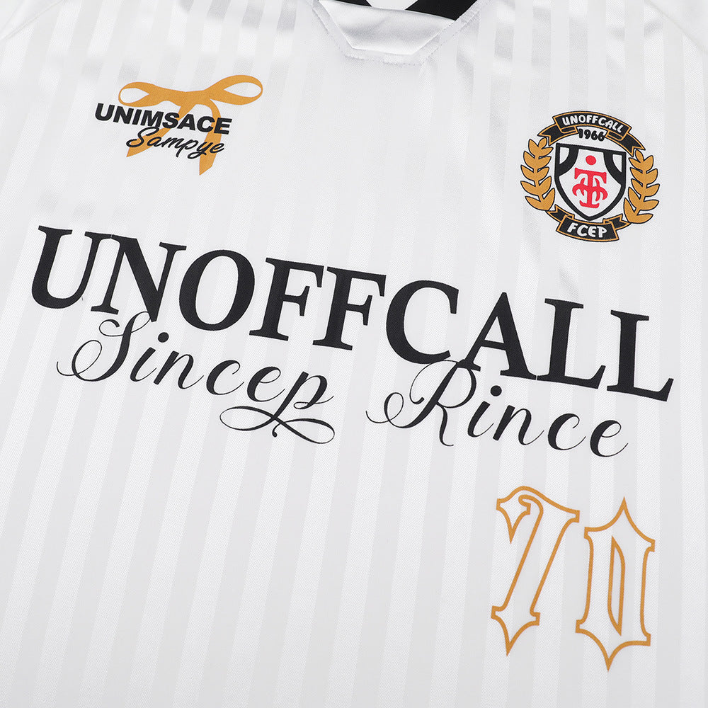 Vertical Stripe Letter Print Sports Jersey Men's Summer American Street Casual Loose Color Block Short Sleeve T-Shirt Top