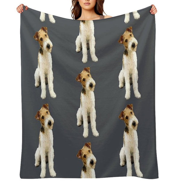Wire Fox Terrier Head Tilt Eco-conscious Throw Blanket