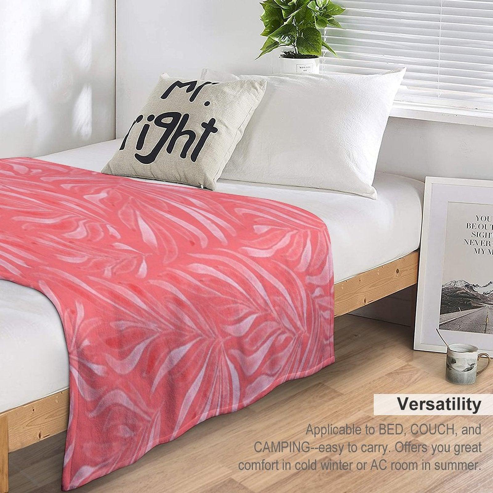 Coral Pink Throw Blanket