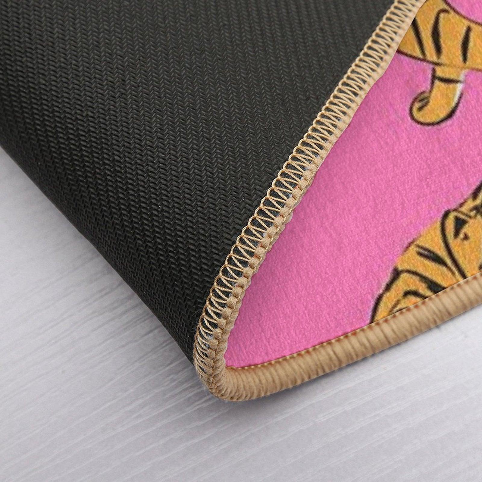 Pink Tiger Repeating Print- Preppy Modern Contemporary Bath Mat