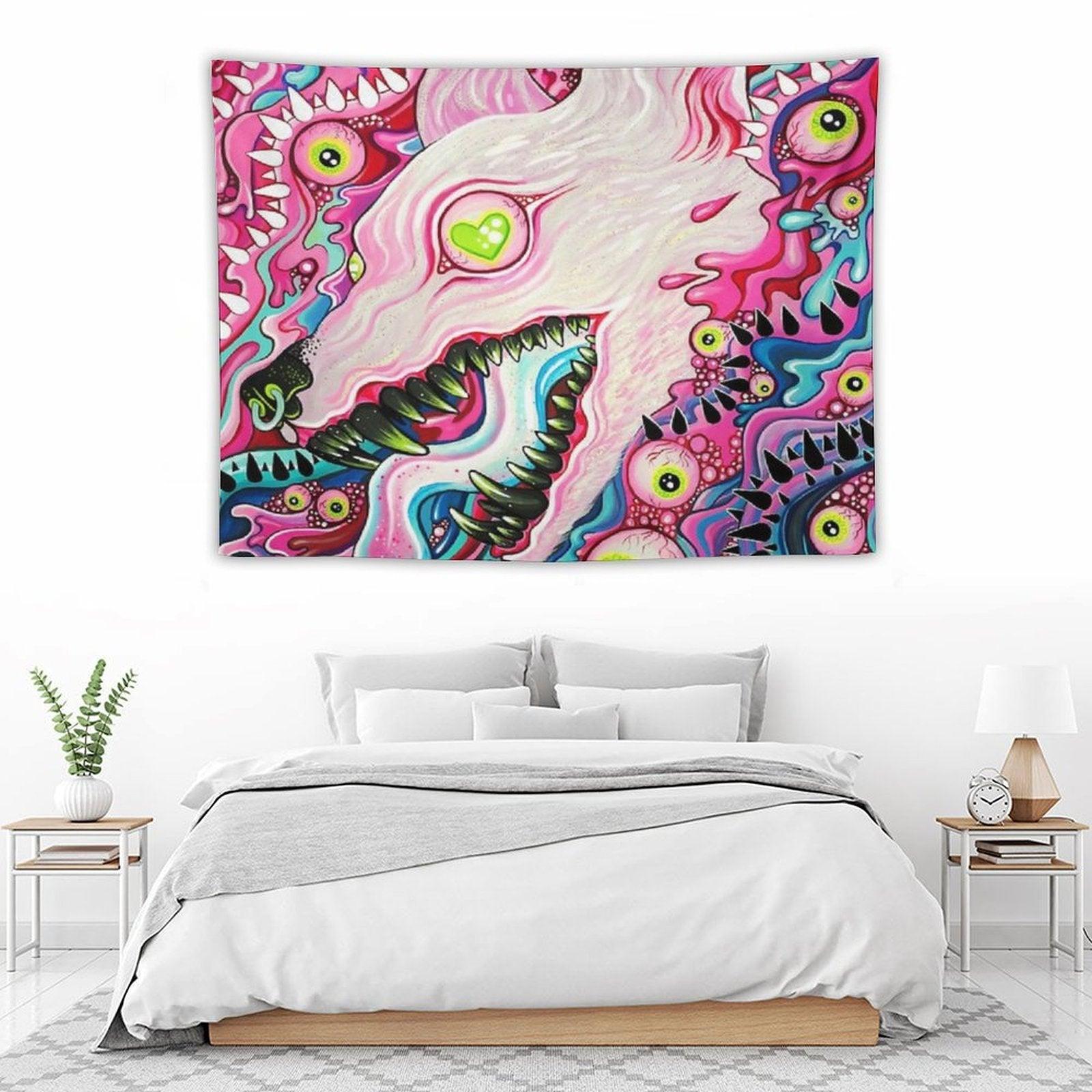 Glitterwolf Acrylic Painting Tapestry