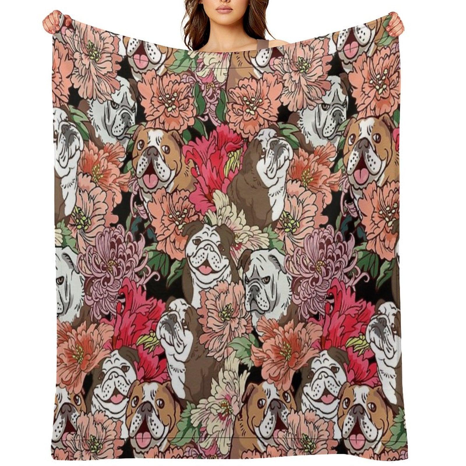 Because English Bulldog Throw Blanket