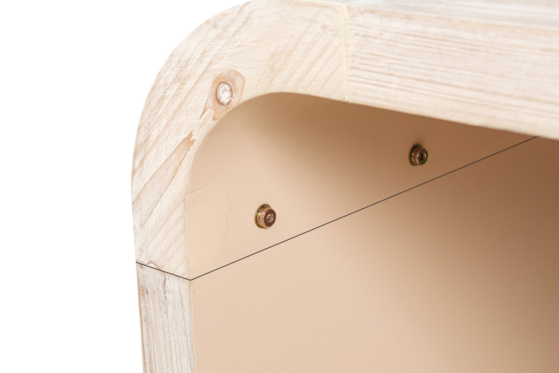 Farmhouse Vintage Crafts Coffee Table,Curved Art Deco Design, Easy Assembly, 48' W x 24' D x 18'(Natural Wood Washed)