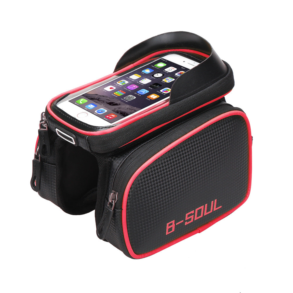 B-SOUL Bicycle Bag Front Beam Bag Waterproof Mountain Bike Saddle Bag Mobile Phone Bag Upper Tube Bag Riding Bag Accessories