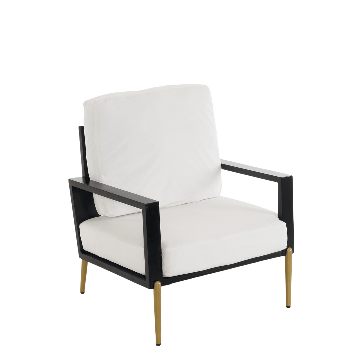 Mid-Century Modern Armchair with Solid Wood Frame