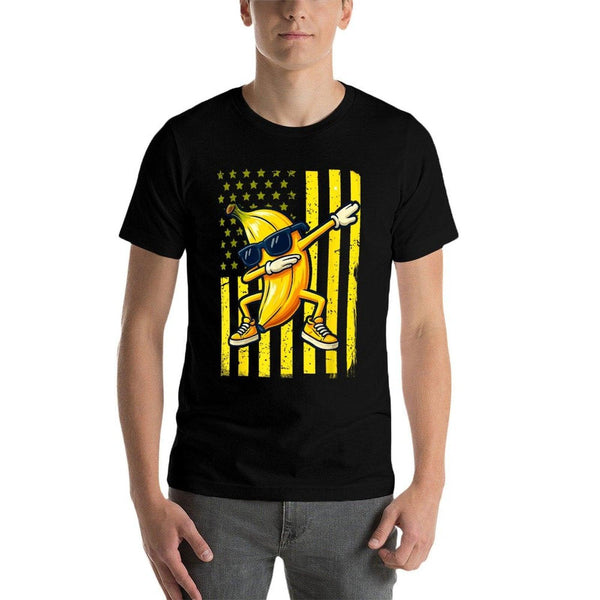 Graphic Banana Retro American Dabbing Banana Lover  Relaxed-fit T-Shirt