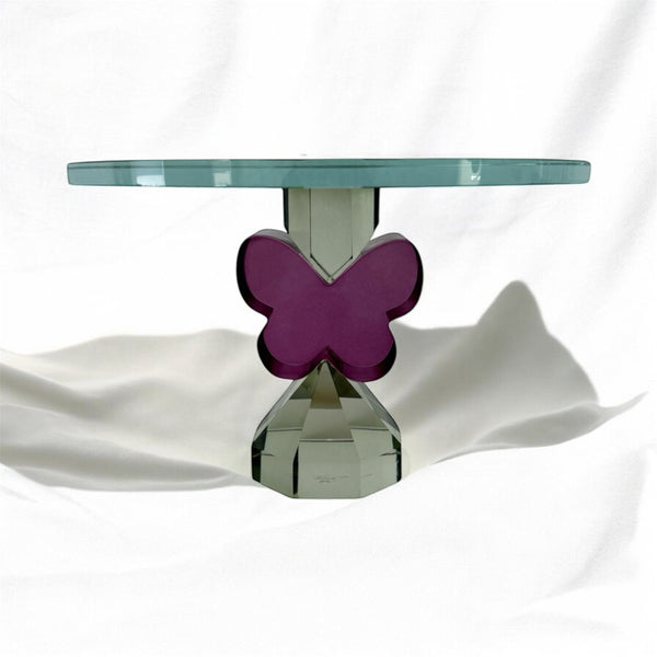 9” Butterfly Cake Plate in Plum/Green
