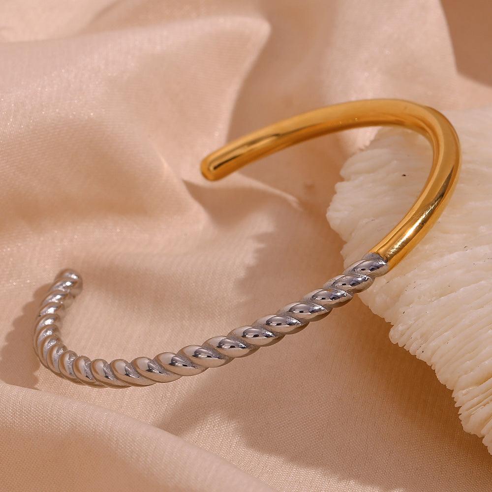 Glossy Twist Color Matching Bracelet
