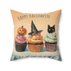 Microsuede Cushion / Halloween Art / Cupcakes /