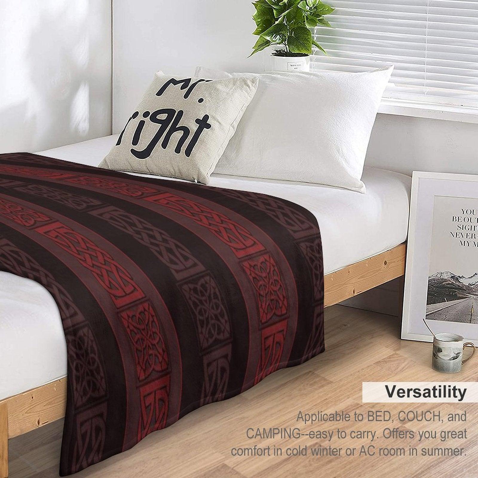 Viking Dark Red Throw Blanket