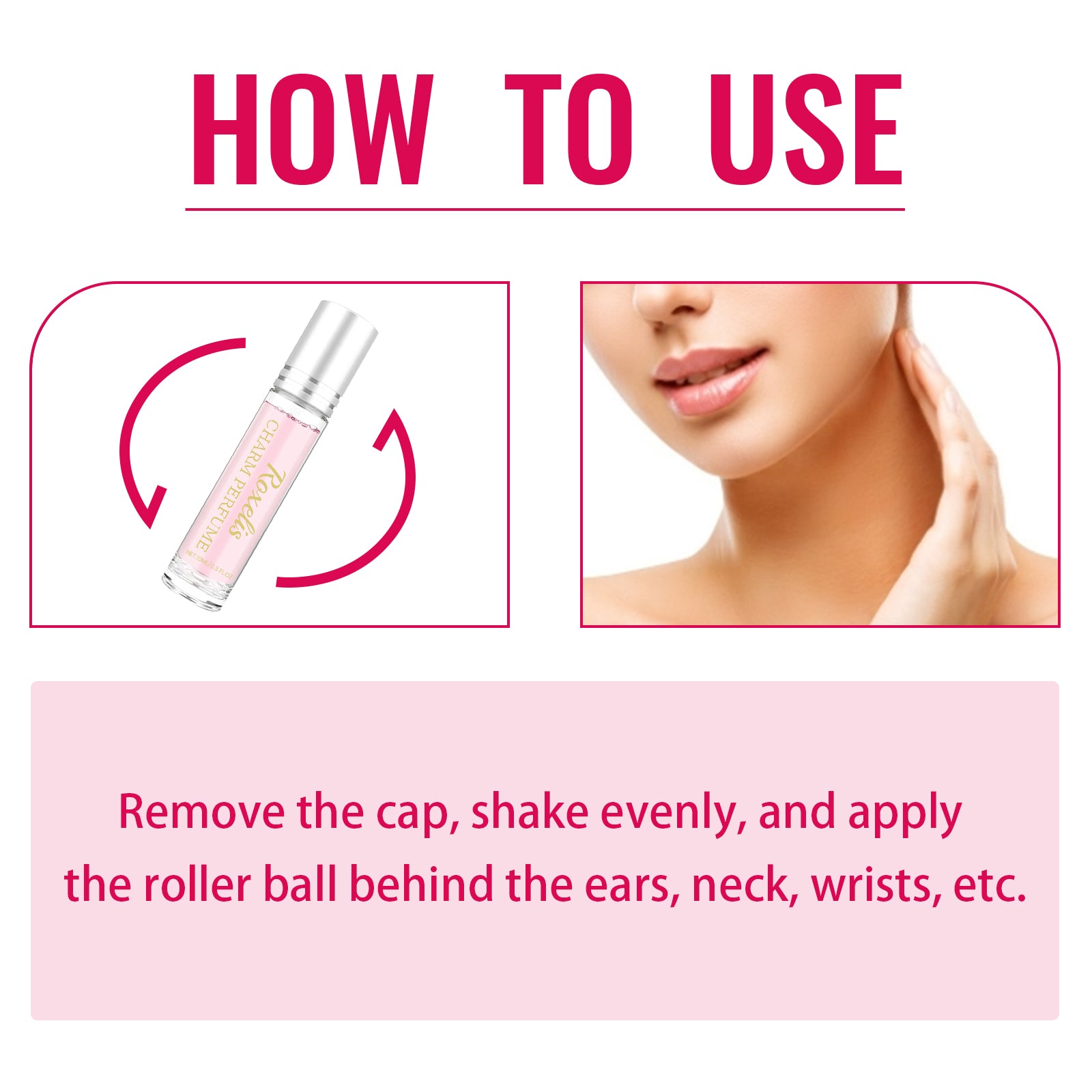 Charm Perfume, Women With Light Fragrance Wrist Neck Legs Lovers Body Fragrance Natural Clear