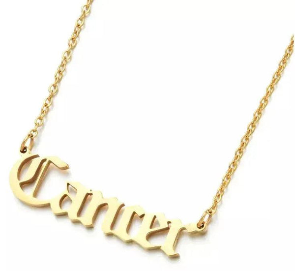 Old English Zodiac Necklace - Gifts for You 'n Me