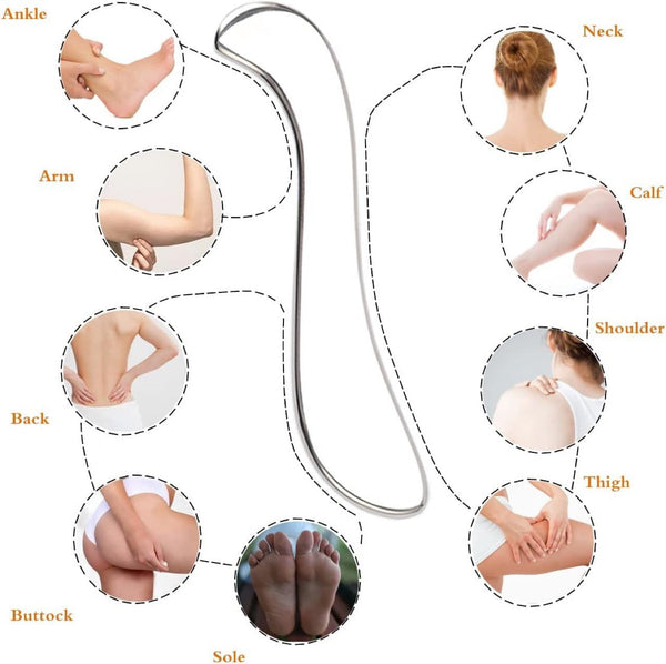 304 stainless steel fascia knife for loosening muscle tissue, scraping and relaxing S-shaped fascia knife for facial metal plate