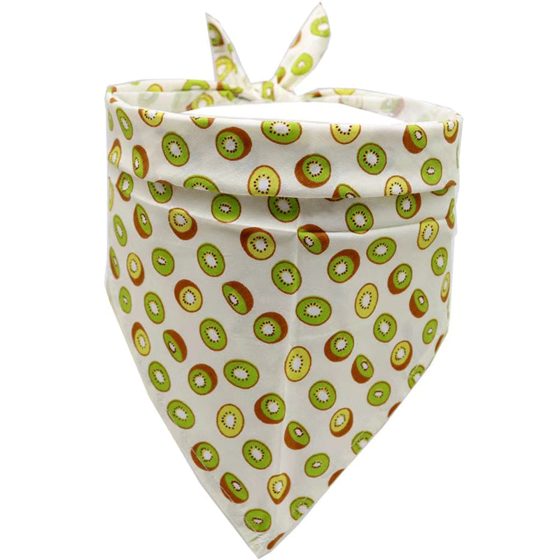 Pet Accessories Summer Pet Drool Towel Fruit Style Pet Scarf Pure Cotton Dog Triangle Scarf