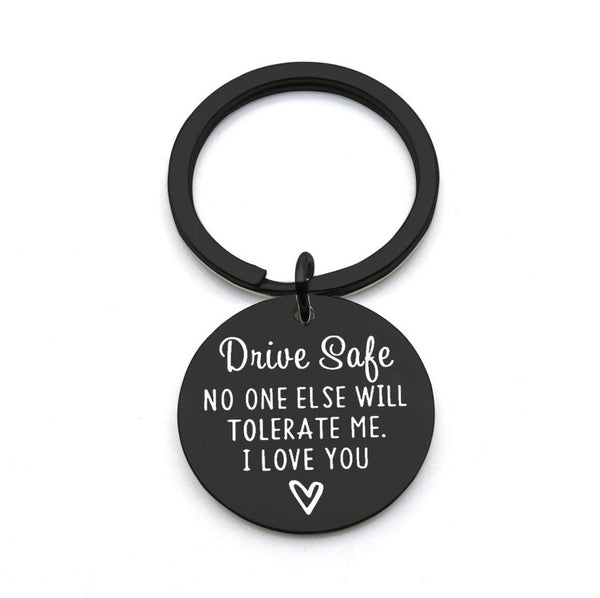 Driving safety stainless steel keychain Couple boyfriend girlfriend gift