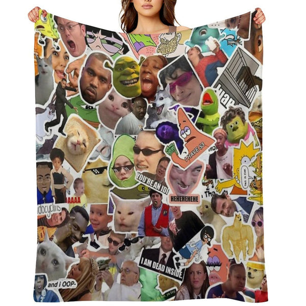 Random Meme Pack Shrink-resistant Throw Blanket