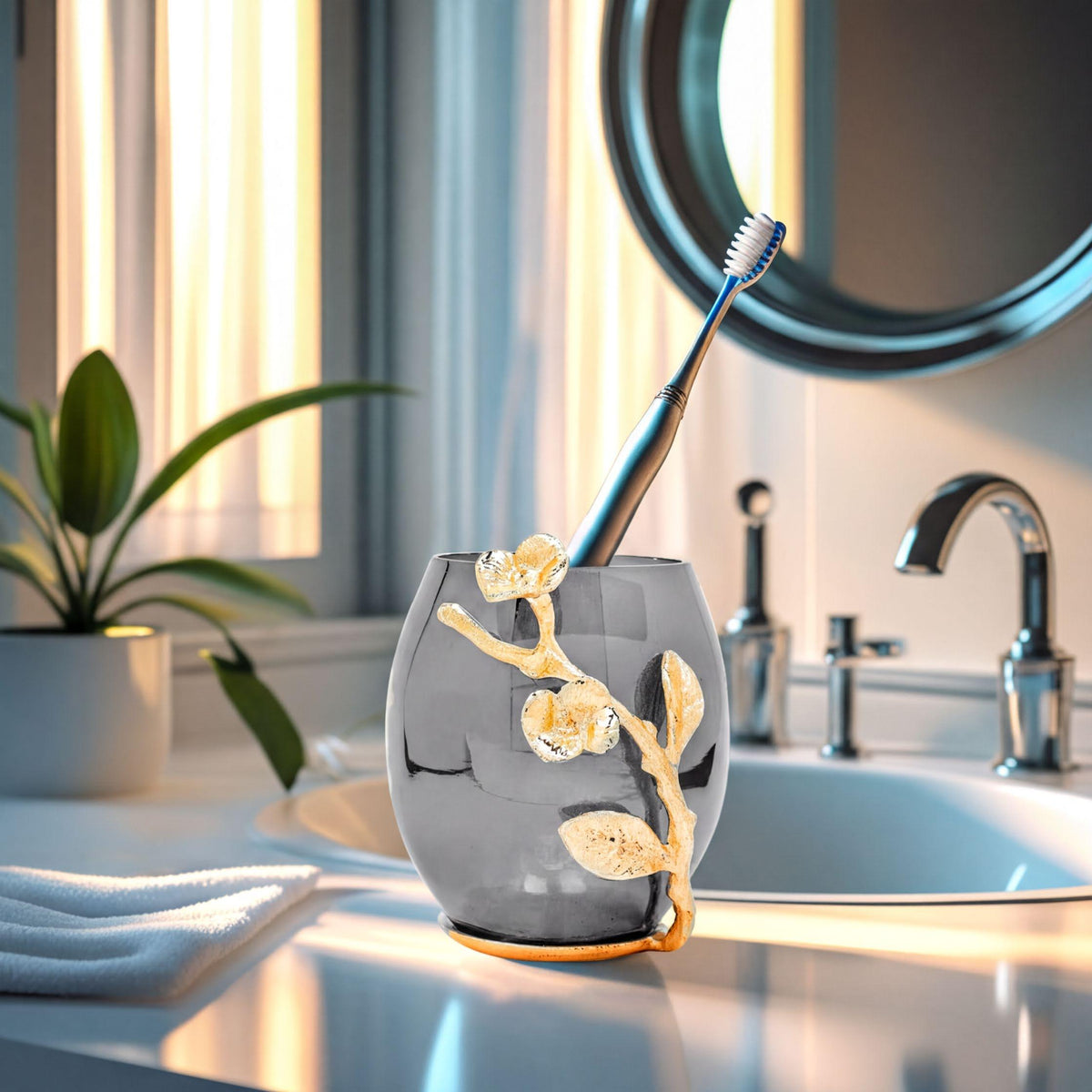 Bathroom Tumbler – Milli Essence, Black Gold