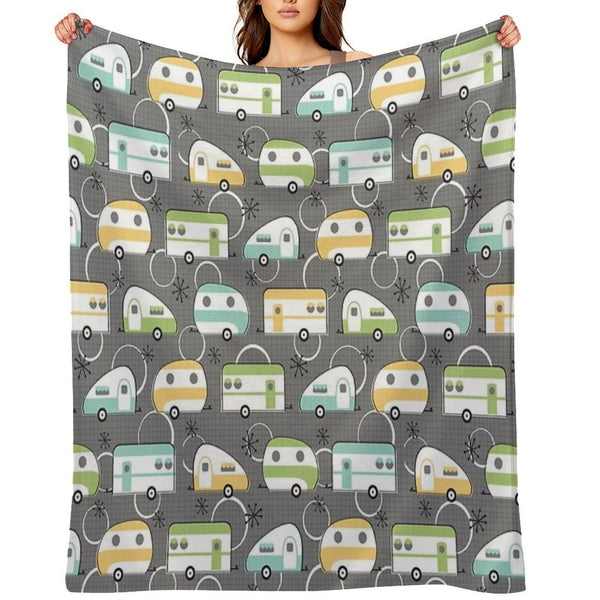 Happy Campers All-season Throw Blanket