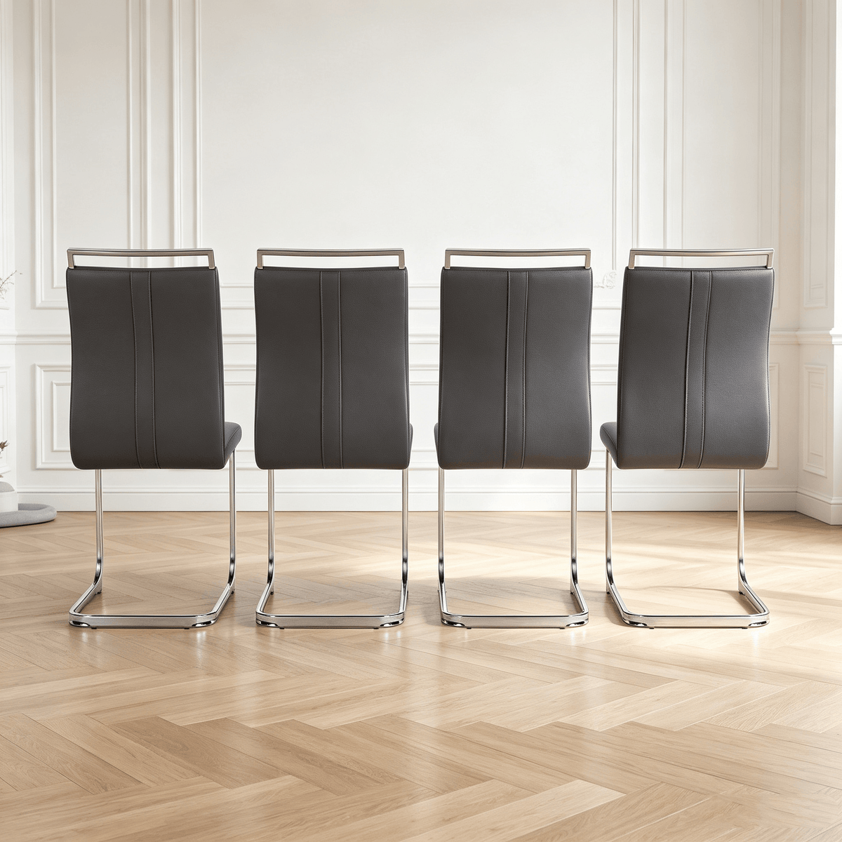 Modern PU Faux Leather Dining Chairs Set of 4