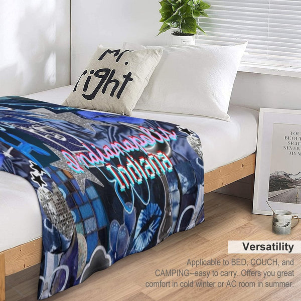 Indianapolis Indiana COLLAGE Travel-friendly Throw Blanket