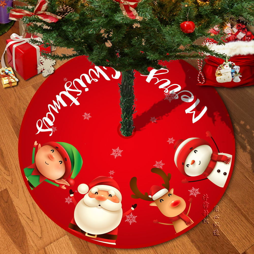 Deer Head Snowflake Santa Claus Gift Box Series Christmas Tree Bottom Decoration Apron Atmosphere Decoration