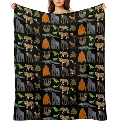 Rainforest Animals - The Kids' Picture Show Velvety-soft Throw Blanket